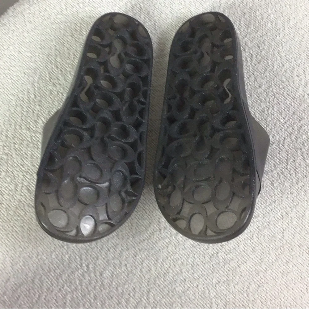 COACH Ulyssa Clear Grey Silver Transparent Jelly Rubber Slides Size 10/11